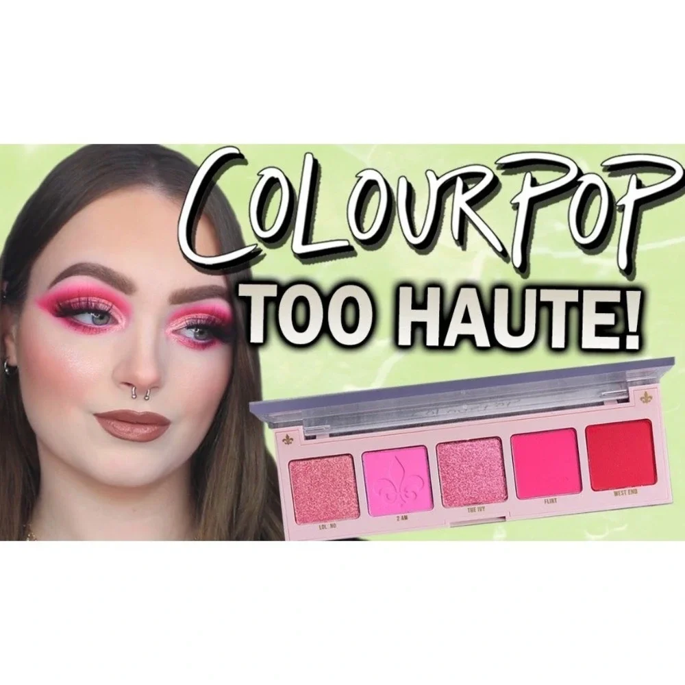 ColourPop Too Haute Pressed Powder Eyeshadow Palette Pink Magenta 5-Pan New‎